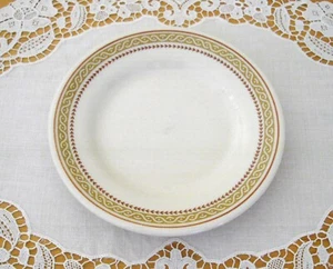 Vintage Shenango China Beige Maroon Yellow Rope pattern 6 1/4" Plate PA ~ - Picture 1 of 5