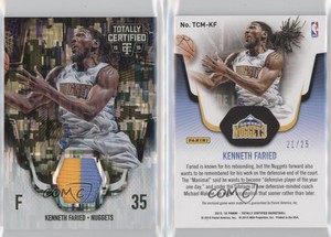 2015-16 Panini Totally Certified Materials Camo /25 Kenneth Faried #TCM-KF