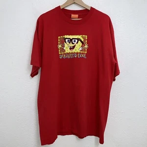 Vintage SpongeBob Square’s Cool 2002 Tee Red T-Shirt Double Sided Made USA Sz XL - Picture 1 of 7