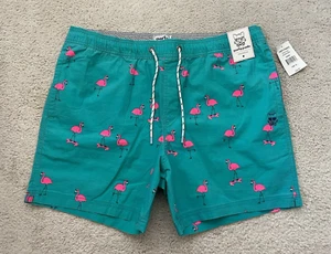 Neu mit Etikett Partyhose grün pink Flamingo Badehose Herren Größe XL - Bild 1 von 8