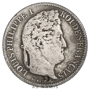 France 50 centimes 1834 B Louis-Philippe argent TTB Rouen pièce de monnaie - Foto 1 di 2