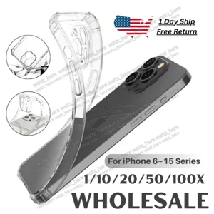 Clear Shockproof Bumper Case Cover For iPhone 15 14 13 12 11 Pro Max XR 8 SE Lot - Picture 1 of 11