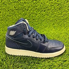 Nike Air Jordan 1 Retro Boy Size 7Y Navy Blue Athletic Shoes Sneakers 705300-405