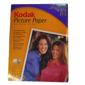 KODAK PICTURE PAPER 25 Sheets Glossy 190g/m2 210 x 297mm New Sealed - Zdjęcie 1 z 4