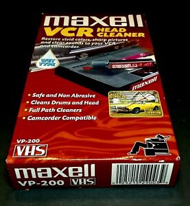 Maxell VCR Head Cleaner Wet Type VHS VP-200 New Factory Sealed!!!