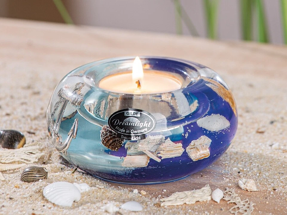 Gilde Dreamlight 71272 -  Teelichtleuchter, Ufo Smart, "Ocean" - Bild 1 von 1
