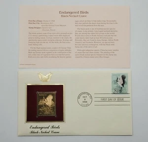2 Endangered Birds 22kt Gold Stamp First Day of Issue 20 Cent Oct 9, 1994. STP28 - Picture 1 of 2