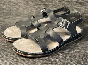 Chaco Aubrey Sandals Women's Size 8 Black Leather Strappy Comfort Walking - Picture 1 of 4