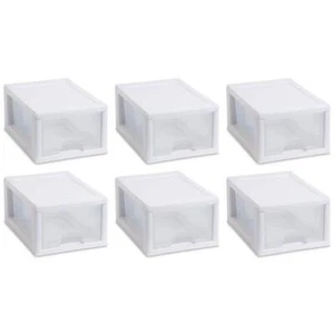 Sterilite Container Closet Small Modular Stacking Storage Drawer 6-qt (6-Pack) - Picture 1 of 8