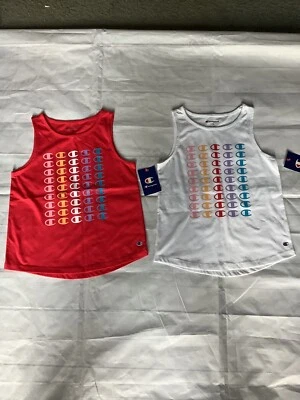 Champion Lote De 2 Camisetas Sin Mangas Niñas Jóvenes Talla L (14) Nuevas Con Etiquetas Rojo/Blanco Multicolor Foto 1 de 4