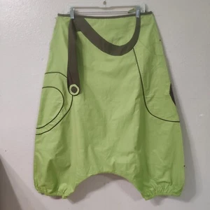 Coline Sarouel Harem Pants Size XL Green Women's Unisex Drop Crotch Baggy 5372 - Picture 1 of 9