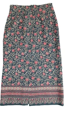 Falda Briggs NY Mujer Talla 10, Largo Cierre de Cremallera, Negro/Rojo, Hasta el Tobillo Foto 1 de 4