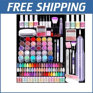 Complete Dip Powder Nail Kit with Drill - 30 Colors for DIY Manicure All Seasons - Picture 1 of 9