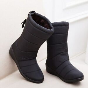 Botas De Invierno Para Mujer Zapatos De Nieve Impermeables Cálidas Botines Moda