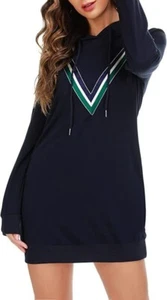 Women's Hoodie Mini Dress Sweatshirt Lady Jumper Jersey Long Sleeve. XL - Picture 1 of 3