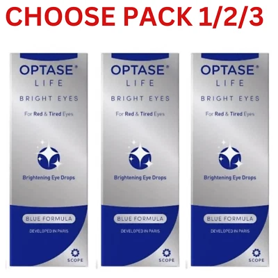 OPTASE LIFE BRIGHT EYES FOR RED & TIRED EYES BLUE FORMULA -10ML Choose 1/2/3