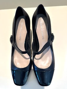FRANCO SARTO 9.5M Mary Jane Heels Black Leather Dress Shoes Pumps LikeNew Sale💸 - Picture 1 of 6