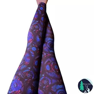 Danskin Now Leggings Womens Small 4-6 Fitted Tie Dye Black Blue Pink Band Pocket - Picture 1 of 7