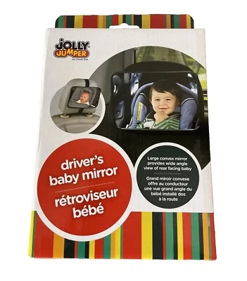 Espelho de encosto de cabeça para bebê do motorista Jolly Jumper, novo, lacrado. - Imagem 1 de 2