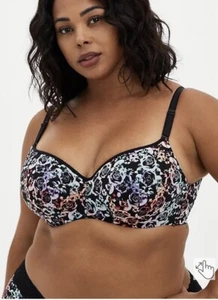 NWT TORRID Full Coverage BALCONETTE 360° BACK SMOOTHING™ Floral Skull BRA Sz 42B - Picture 1 of 4