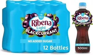 Ribena Blackcurrant Juice Drink No added Sugar 500ml - Multipack of 12 | Real B - Picture 1 of 5
