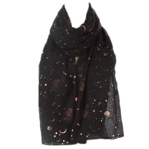 Fashion Scarf for Women Lightweight Colorful Shawl with Star Moon Pattern for... - Picture 1 of 2