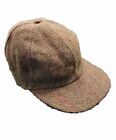 Orvis Harris Tweedowy kapelusz Ręcznie tkany wełniany brąz Czapka z daszkiem Union Made USA Vintage