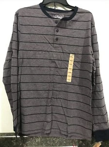 URBAN PIPELINE - MENS - LONG SLEEVE HENLEY - BLUE - SIZE MEDIUM (TW-689) - Picture 1 of 5