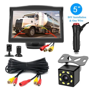 5" HD Monitor Rear View Backup Camera Plug and Play System Reverse Parking Kit - Picture 1 of 12
