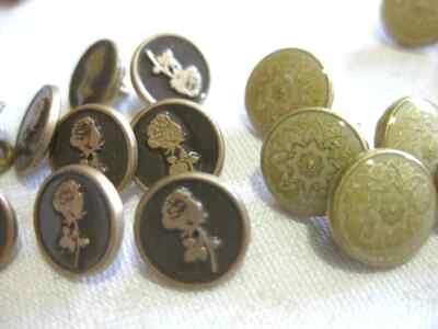 15 Knöpfe ,mattgold, rund, ca.10mm , Metall, K80.4 Aktiv Fotos - Bild 1 von 2