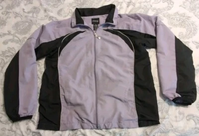 BCG Jacket Women Medium Purple Black Windbreaker Lined Packable Active Light - Image 1 of 4