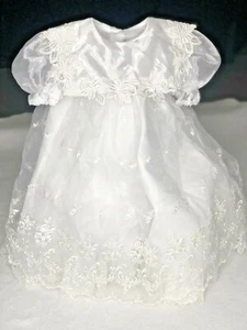 Baby girl baptism gown Smocked Christening baptism Dress  Size 18-24 M - Picture 1 of 9