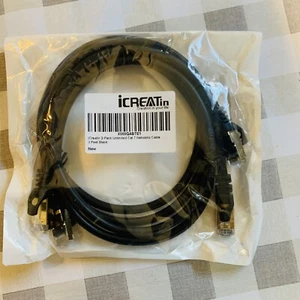 Cable Ethernet iCreatin Cat 7 cable de red LAN blindado (STP) - Cat7 3 pies 2 piezas - Imagen 1 de 3