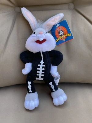Looney Tunes Nanco 2002 Bugs Bunny Halloween Skeleton Licensed Plush Animal 9” - Image 1 of 4