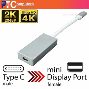 USB 3.1 Type C to Mini Display Port mDP USB-C 4K Video Adapter Converter Cable - Picture 1 of 12