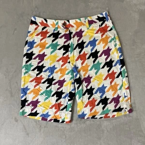 Loudmouth Golf Shorts Men’s 34 Multicolor Razzle Dazzle Houndstooth - Picture 1 of 9