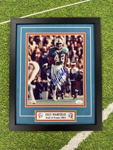 Paul Warfield Signed 8x10 Photo Jsa Auto Custom Framed Miami Dolphins - Picture 1 of 4