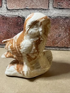 Vintage G. Green Kansas Ton Eule verwirbelt glasiert Skulptur 4 cm hoch - Bild 1 von 6