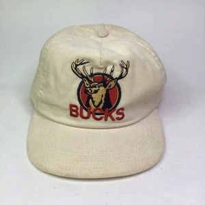Cappello berretto snapback vintage anni 70 Bucks sigarette velluto a coste panna bianco sporco USA NUOVO - Foto 1 di 8