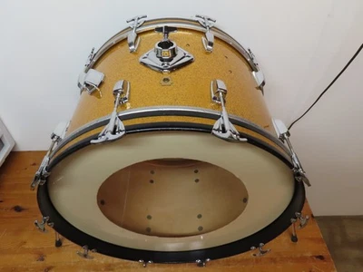 Bajo Ludwig 1962 14"x 22" súper clásico 3 capas Keystone Gold Sparkle 2 postes Foto 1 de 4