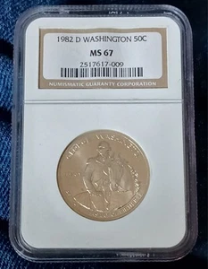 1982 D Washington 50c NGC MS 67 - Picture 1 of 2