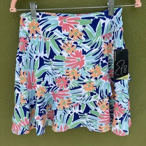 Emerald 18 Golf Skirt Small Colorful Floral Skort UPF 50+ Wicking Fabric NWT - Picture 1 of 3
