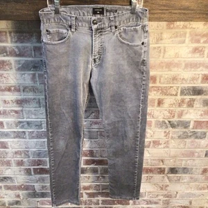 QUIKSILVER Pantalone Uomo 31x29 Blu Grigio Velluto a Coste, Cords, Surf, Skate, Spiaggia - Foto 1 di 11