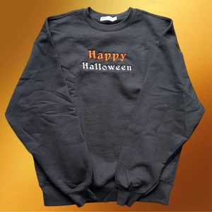 Sudadera para mujer bordada hecha a mano FELIZ HALLOWEEN brilla en la oscuridad - Imagen 1 de 3