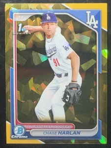 CHASE HARLAN 1st Gold Refractor /50 2024 Bowman Draft Sapphire #BDC-96 - Picture 1 of 2