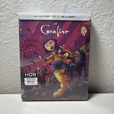 Coraline (2009) 4K UHD Steelbook Shout Factory Henry Selick Animation NEW - Image 1 of 4