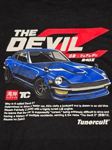 The Devil 240Z Fairlady T-Shirts 3XL Black Nissan Datsun Tunercult Feeling Lucky - Picture 1 of 8