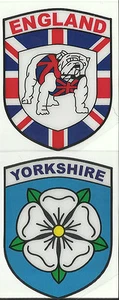 Set of 2 England English Shield Shape Internal Car Window Sticker Decals - Picture 1 of 1