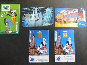 5 ) Lot de 5 cartes téléphoniques disney disneyland paris  mickey  - Picture 1 of 2
