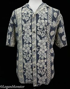 Camisa Informal Hawaiana Royal Creations XL Azul Bronceado Hibisco Tortugas Aloha - Imagen 1 de 5